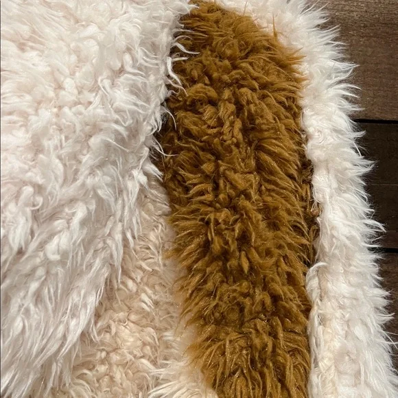 Free People Women's Be Mine Teddy Hooded Pullover Ivory Brown Checker Size Small - Picture 6 of 7